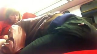 Black fuck-stick on the train to putney blonde passenger pussy munch and shaft inhale